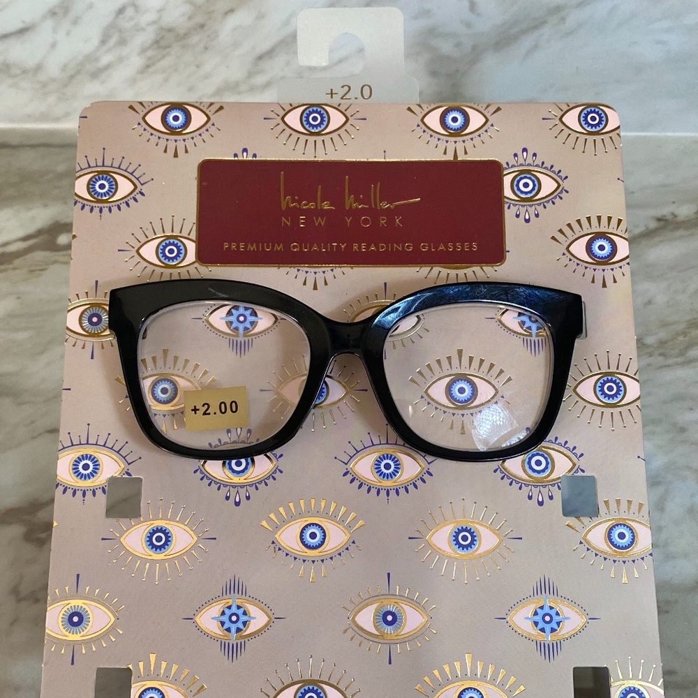 🪞 NWT nicole miller new york premium quality reading glasses in black frame 2.0